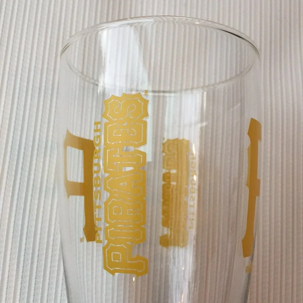 Pittsburgh Pirates Baseball Beer Glass P Logo Drinking Mug Tall Cup Collectible